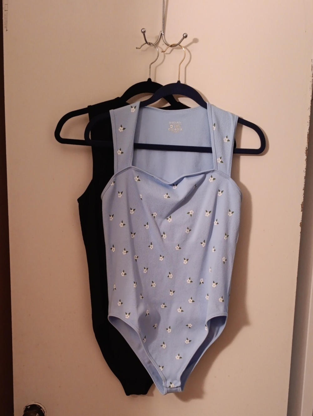 NWOT Light Blue Floral & Black Bodysuit Bundle